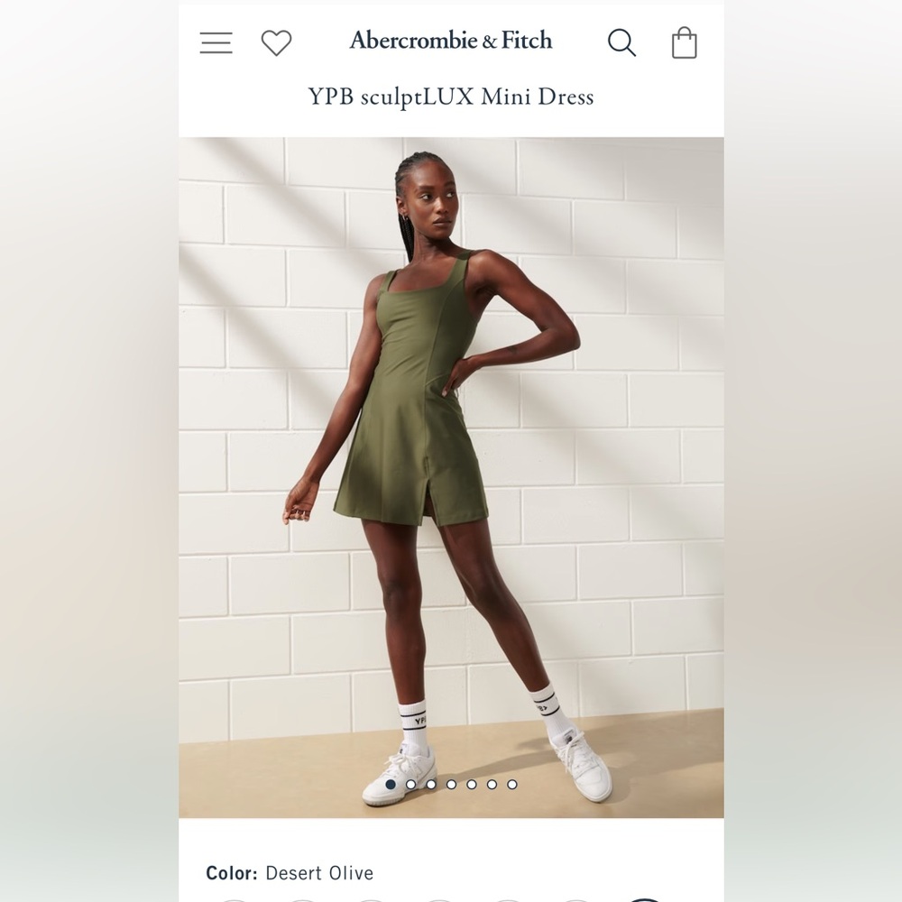 Abercrombie YPB Sculpt Workout Dress XS NWT - Olive Green